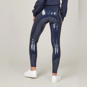Spanx Faux Patent Leather Leggings - Navy - Size small - like new/never worn